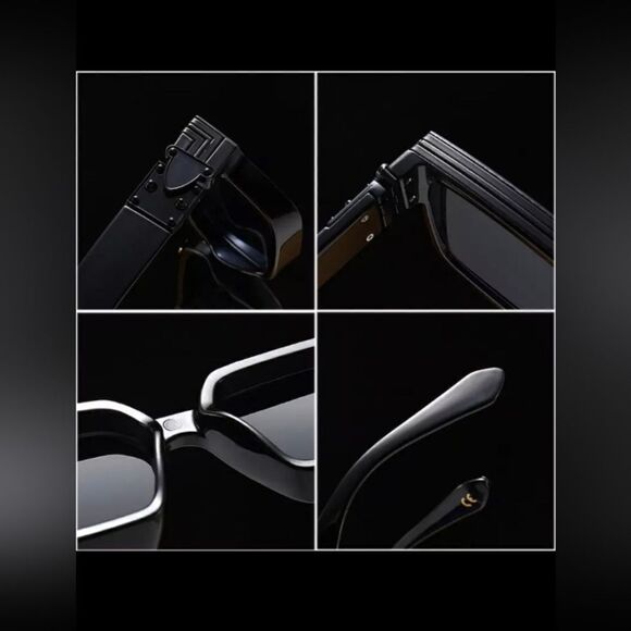 “TLM Polarized Retro Square Unisex Sunglasses - UV Protection - Minor Scratches” - Picture 3 of 11